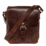 SID & VAIN Schultertasche ORLANDO Umhängetasche Cross-Body Bag echt Leder, Ledertasche Schultertasche Herren Damen Messenger Bag braun