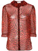 Saint Laurent Bluse mit Herz-Print - Rot