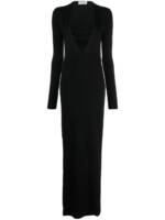 Saint Laurent Maxikleid mit tiefem Ausschnitt - Schwarz