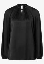 Satinbluse mit Cut Outs, schwarz