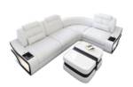 Sofa Dreams Ecksofa Ledersofa Elena Mini L Form, Designersofa, Sofa mit Licht und USB