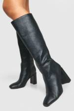 Strukturierte Stiefel Mit Absatz - Black - 38, Black