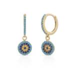 Suzan Gold Ohrring-Set Evil Eye Huggies (2-tlg), Gelbgold 375, Zirkonia-Steine