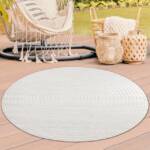 TeppichHome24 Outdoorteppich Waschbarer In- & Outdoor Teppich, Rund in creme, rund, Höhe: 5 mm