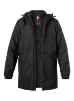 Tommy Hilfiger Herren Parka schwarz Mikrofaser unifarben