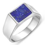 Tony Fein Siegelring Siegelring Lapislazuli Stein Blau 925er Sterling Silber Rhodiniert, Rhodiniert Made in Italy für Damen und Herren