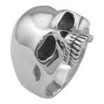 Tony Fein Silberring Totenkopfring 925er Silber Massiv Geschwärzt Hochglanzpoliert, Made in Italy für Damen und Herren