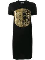 Versace Jeans Couture T-Shirtkleid mit Metallic-Print - Schwarz