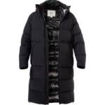 WOOLRICH Herren Daunenmantel schwarz Mikrofaser unifarben