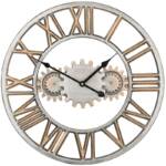 Wanduhr Silber mit Gold ø 46 cm im Metallic Look Rund Klassisch