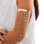 YRIIOMO Armband Modische Armspange mit verstellbarem Verschluss für Damen mit, Handkette und Körperschmuck