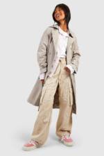 Zweireihiger Trenchcoat Mit Gürtel - Oyster - 38, Oyster