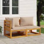 vidaXL Dekokissen 2-tlg. Garten-Sofa-Set mit Kissen Massivholz Akazie