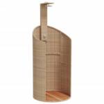 vidaXL Gartendusche Gartendusche Beige 100x100x241,5 cm Polyrattan Akazienholz