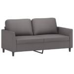 vidaXL Sofa 2-Sitzer-Sofa Grau 140 cm Kunstleder