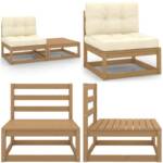 2-tlg. Garten-Lounge-Set Kissen Honigbraun Massivholz Kiefer - Garten-Lounge-Set - Garten-Lounge-Sets - Home & Living