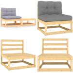 2-tlg. Garten-Lounge-Set mit Kissen Kiefer Massivholz - Garten-Lounge-Set - Garten-Lounge-Sets - Home & Living