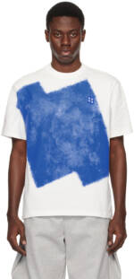 ADER error White & Blue Significant Print T-Shirt