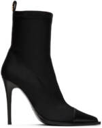 AMIRI Black Cap Toe Bootie Heels