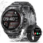 BANLVS Smartwatch Herren mit Telefonfunktion Smartwatch (3,63 cm/1,53 Zoll, AMOLED Always-On-Display) Das perfekte Geschenk für Männer, mit 24/7 Herzfrequenz, Blutdruck, Schlafmonitor, IP68 Wasserdicht, für Android iOS