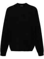 Balenciaga Gerippter Pullover mit tiefen Schultern - Schwarz