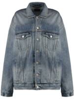 Balenciaga Jeansjacke mit Bleach-Effekt - Blau