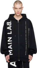 Balmain Black Zipped Hoodie