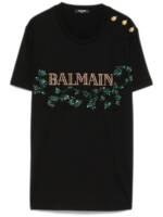 Balmain T-Shirt mit Logo-Verzierung - Schwarz