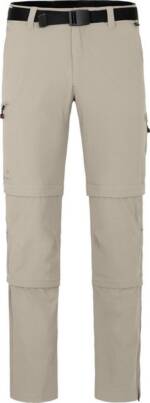 Bergson Outdoorhose QUEENSLAND Doppel Zipp-Off mit T-ZIPP Herren Wanderhose, vielseitig, pflegeleicht, Langgrößen, hell beige