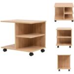 Bücherregale & Bücherschränke - Living Beistelltisch mit Rollen 50×35×42 cm Eichenbraun