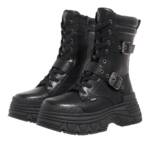 Buffalo Stiefel & Boots - Fusion Lace Up Biker - Gr. 36 (EU) - in Schwarz - für Damen