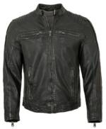 CAMP DAVID Lederjacke Brenton Camp David - Herren Echtleder Lederjacke Lammnappa schwarz