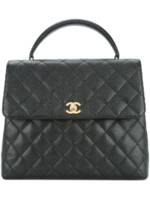 CHANEL Pre-Owned Gesteppte Handtasche aus Kaviarleder - Schwarz