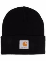 Carhartt WIP Strickmütze mit Logo-Patch - Schwarz