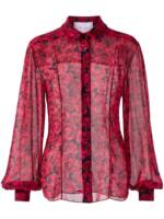 Carolina Herrera Georgette-Bluse mit Rosen-Print - Rot