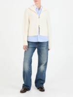 Cashmere-Strickjacke 'Fallou Zip Long' Ecru