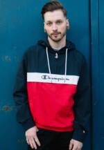 Champion - Halfzip Hooded HTR/NNY/WHT - Jacke - Rot - XXL - Shell: 100% Polyamid; Lining: 100% Polyester