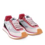 Dolce&Gabbana Low-Top Sneaker - Grey Pink Calf Leather Sneakers - Gr. 36 (EU) - in Grau - für Damen