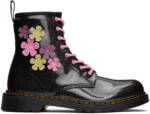 Dr. Martens Kids Black 1460 Flower Appliqué Big Kids Boots