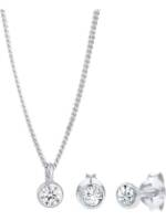 Elli Schmuckset Elli Damen-Schmuck-Set 925er Silber 3 Kristall