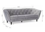 Fun Möbel Sofa Sofa Designer-Sofa Charlotte 3-Sitzer Stoff, 1 Teile