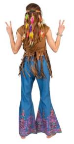 Funny Fashion Kostüm Hippie Fransen Wickeltop 'Lea' im Wildleder Look f