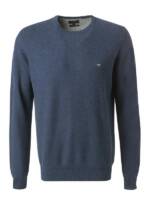 Fynch-Hatton Herren Pullover blau Baumwolle unifarben