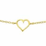 Goldarmband Armband Herz: Armkettchen Silber 925 gold