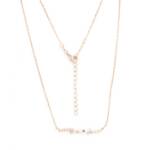 Golders Silberkette Damen Collier 925 Sterlingsilber vergoldet (mit drei Balken aus Zirkonia, 1-tlg., Karabinerverschluss), Elegante Halskette 45cm Kettenlänge Perfektes Schmuck Geschenk