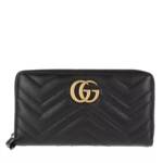 Gucci Portemonnaie - GG Marmont Zip Around Wallet Leather - Gr. unisize - in Schwarz - für Damen