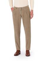 HILTL Herren Bundfaltenhose beige Cord Slim Fit