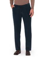 HILTL Herren Bundfaltenhose blau Cord Slim Fit