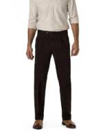 HILTL Herren Bundfaltenhose braun Baumwolle Classic Fit