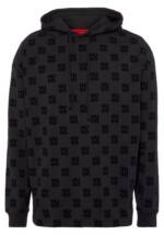 HUGO Kapuzensweatshirt Flock AOP Hoodie mit Monogramm-Allover Print